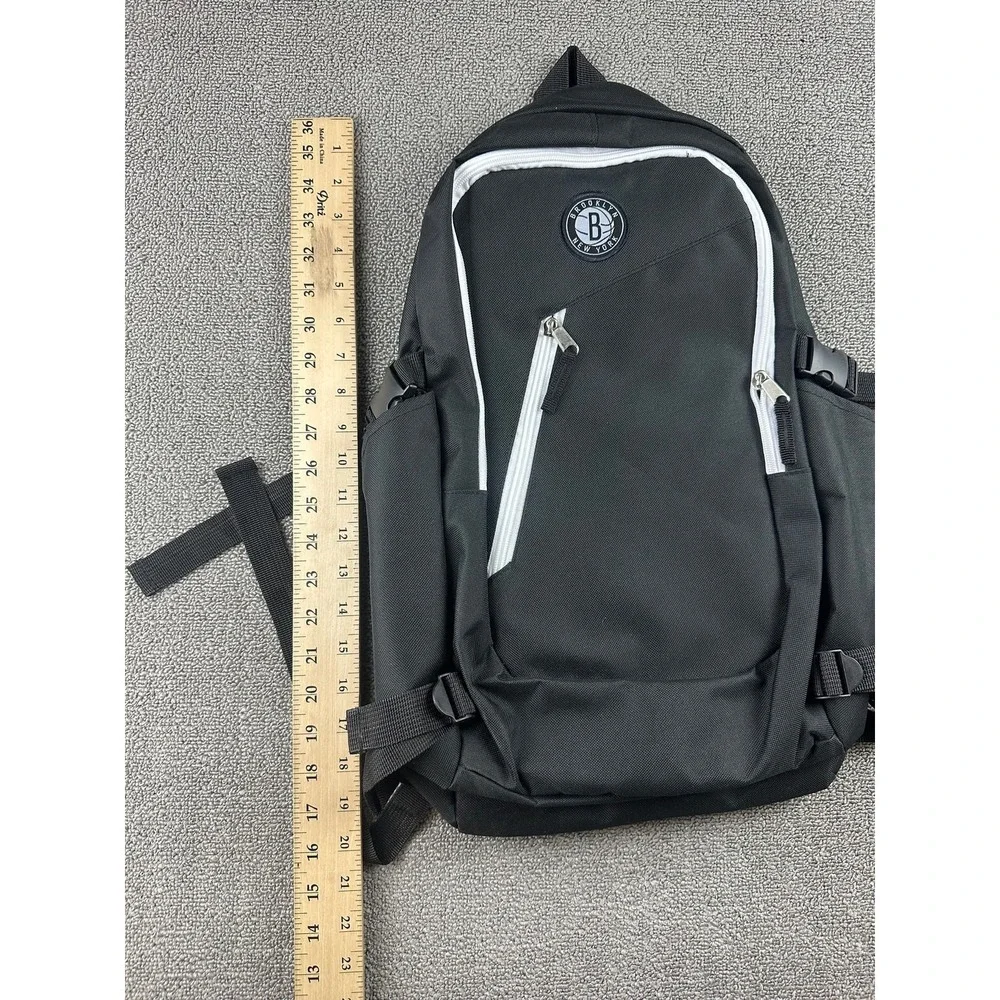 Brooklyn Nets NBA Backpack Men Black Laptop Zip Adjustable Travel Sporty Outdoor